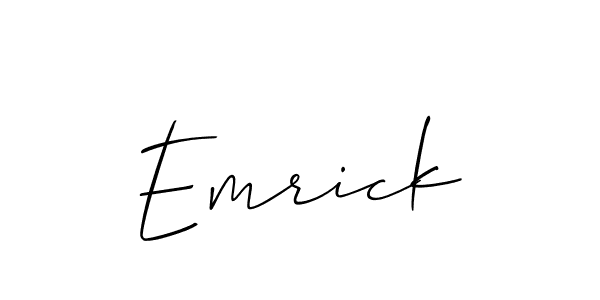 How to make Emrick name signature. Use Allison_Script style for creating short signs online. This is the latest handwritten sign. Emrick signature style 2 images and pictures png