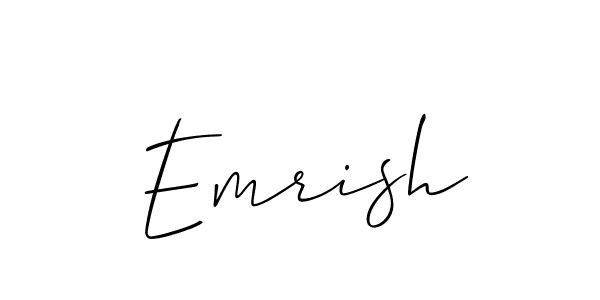 Make a short Emrish signature style. Manage your documents anywhere anytime using Allison_Script. Create and add eSignatures, submit forms, share and send files easily. Emrish signature style 2 images and pictures png