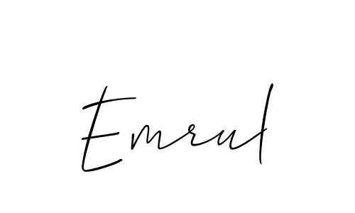 Create a beautiful signature design for name Emrul. With this signature (Allison_Script) fonts, you can make a handwritten signature for free. Emrul signature style 2 images and pictures png