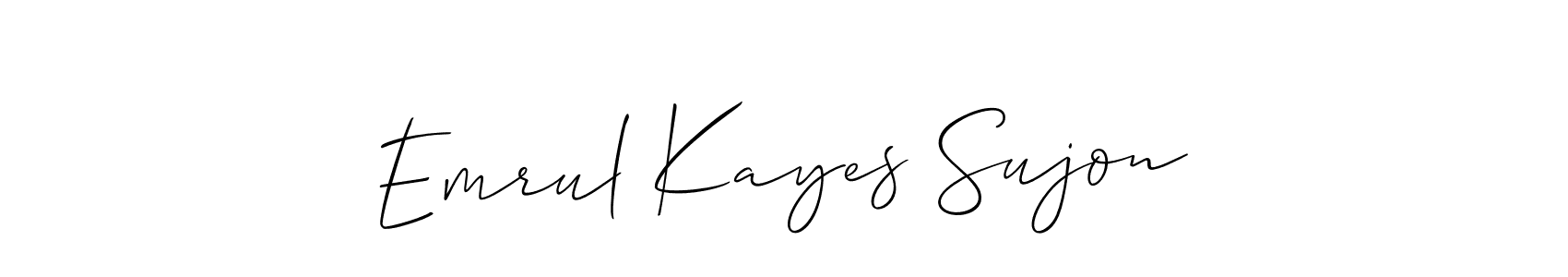 Check out images of Autograph of Emrul Kayes Sujon name. Actor Emrul Kayes Sujon Signature Style. Allison_Script is a professional sign style online. Emrul Kayes Sujon signature style 2 images and pictures png