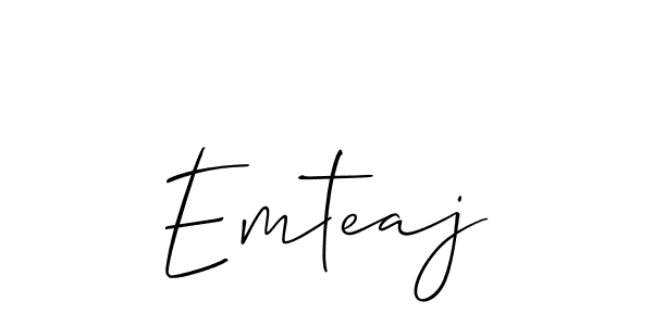 Also You can easily find your signature by using the search form. We will create Emteaj name handwritten signature images for you free of cost using Allison_Script sign style. Emteaj signature style 2 images and pictures png