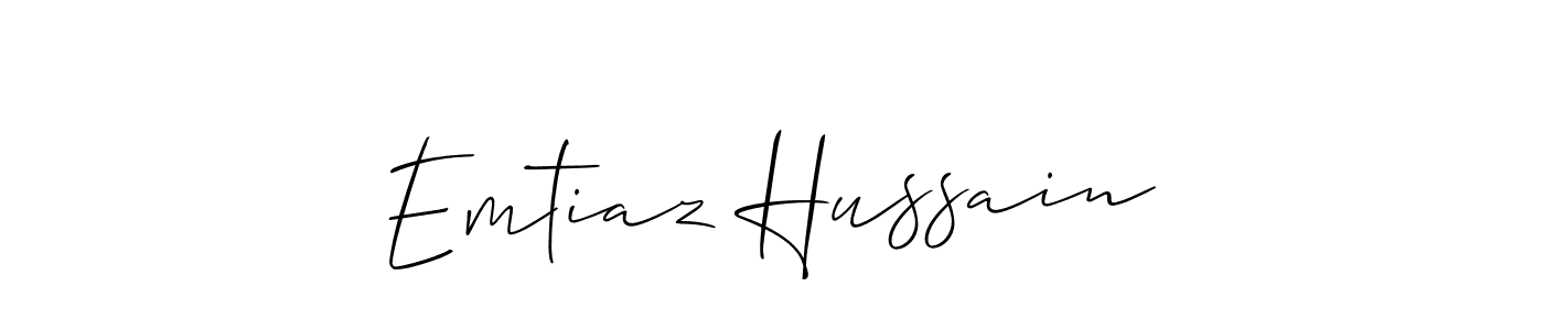 Design your own signature with our free online signature maker. With this signature software, you can create a handwritten (Allison_Script) signature for name Emtiaz Hussain. Emtiaz Hussain signature style 2 images and pictures png