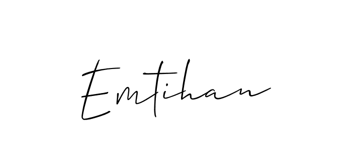 Also we have Emtihan name is the best signature style. Create professional handwritten signature collection using Allison_Script autograph style. Emtihan signature style 2 images and pictures png