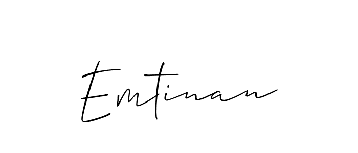 It looks lik you need a new signature style for name Emtinan. Design unique handwritten (Allison_Script) signature with our free signature maker in just a few clicks. Emtinan signature style 2 images and pictures png