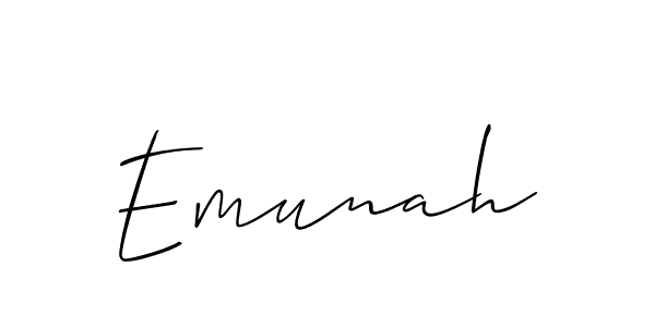 Design your own signature with our free online signature maker. With this signature software, you can create a handwritten (Allison_Script) signature for name Emunah. Emunah signature style 2 images and pictures png