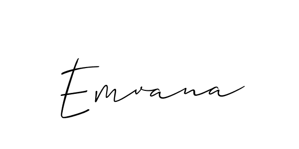 Emvana stylish signature style. Best Handwritten Sign (Allison_Script) for my name. Handwritten Signature Collection Ideas for my name Emvana. Emvana signature style 2 images and pictures png