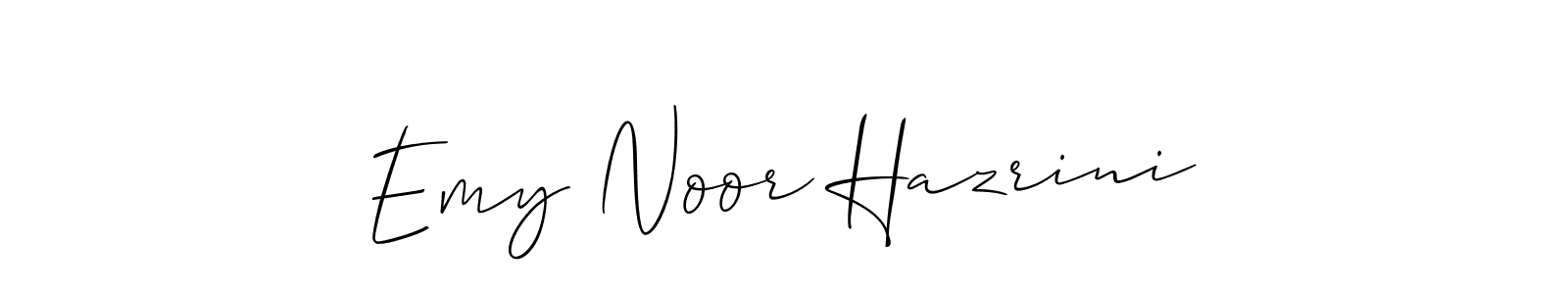 Make a beautiful signature design for name Emy Noor Hazrini. With this signature (Allison_Script) style, you can create a handwritten signature for free. Emy Noor Hazrini signature style 2 images and pictures png