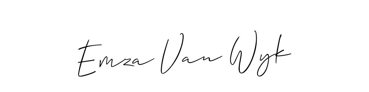 Allison_Script is a professional signature style that is perfect for those who want to add a touch of class to their signature. It is also a great choice for those who want to make their signature more unique. Get Emza Van Wyk name to fancy signature for free. Emza Van Wyk signature style 2 images and pictures png