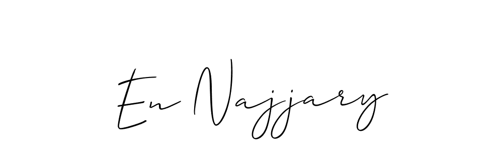 How to make En Najjary name signature. Use Allison_Script style for creating short signs online. This is the latest handwritten sign. En Najjary signature style 2 images and pictures png