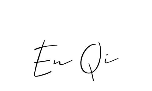The best way (Allison_Script) to make a short signature is to pick only two or three words in your name. The name En Qi include a total of six letters. For converting this name. En Qi signature style 2 images and pictures png