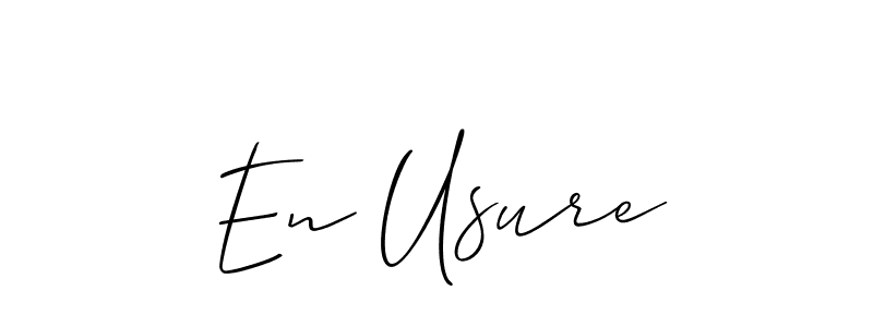 Also You can easily find your signature by using the search form. We will create En Usure name handwritten signature images for you free of cost using Allison_Script sign style. En Usure signature style 2 images and pictures png