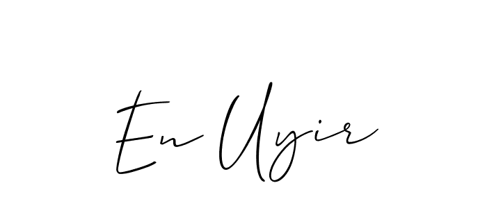 Similarly Allison_Script is the best handwritten signature design. Signature creator online .You can use it as an online autograph creator for name En Uyir. En Uyir signature style 2 images and pictures png