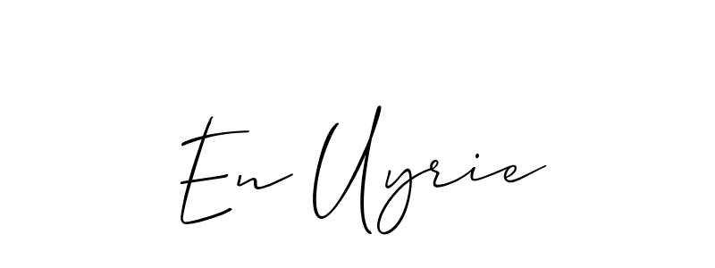Use a signature maker to create a handwritten signature online. With this signature software, you can design (Allison_Script) your own signature for name En Uyrie. En Uyrie signature style 2 images and pictures png
