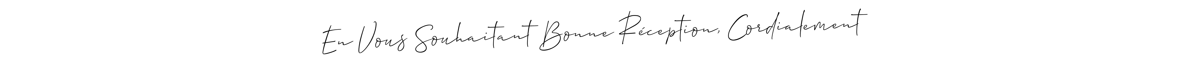 Use a signature maker to create a handwritten signature online. With this signature software, you can design (Allison_Script) your own signature for name En Vous Souhaitant Bonne Réception, Cordialement. En Vous Souhaitant Bonne Réception, Cordialement signature style 2 images and pictures png