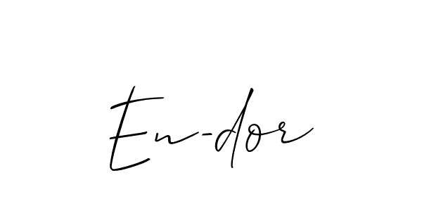 Also You can easily find your signature by using the search form. We will create En-dor name handwritten signature images for you free of cost using Allison_Script sign style. En-dor signature style 2 images and pictures png