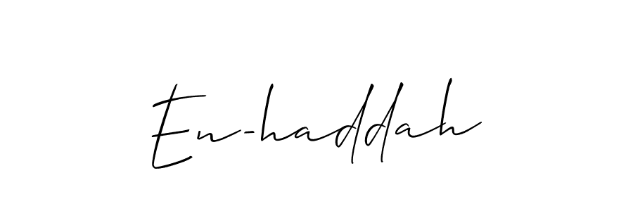 Check out images of Autograph of En-haddah name. Actor En-haddah Signature Style. Allison_Script is a professional sign style online. En-haddah signature style 2 images and pictures png