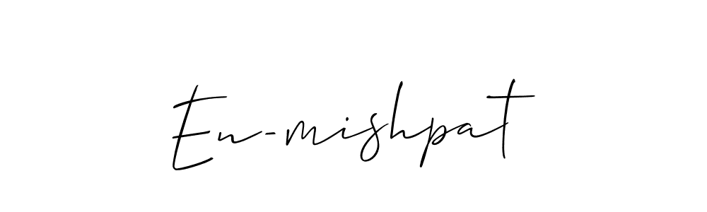Also You can easily find your signature by using the search form. We will create En-mishpat name handwritten signature images for you free of cost using Allison_Script sign style. En-mishpat signature style 2 images and pictures png