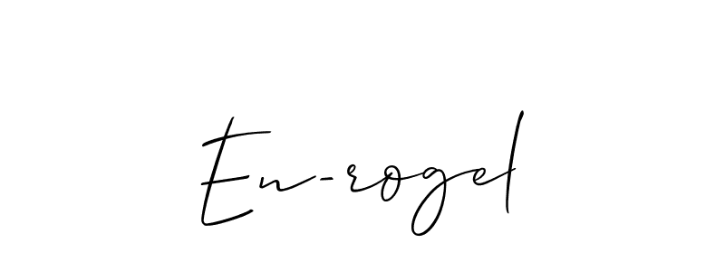 Use a signature maker to create a handwritten signature online. With this signature software, you can design (Allison_Script) your own signature for name En-rogel. En-rogel signature style 2 images and pictures png