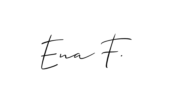 How to Draw Ena F. signature style? Allison_Script is a latest design signature styles for name Ena F.. Ena F. signature style 2 images and pictures png