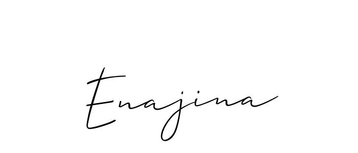 Make a short Enajina signature style. Manage your documents anywhere anytime using Allison_Script. Create and add eSignatures, submit forms, share and send files easily. Enajina signature style 2 images and pictures png