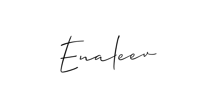 Use a signature maker to create a handwritten signature online. With this signature software, you can design (Allison_Script) your own signature for name Enaleev. Enaleev signature style 2 images and pictures png