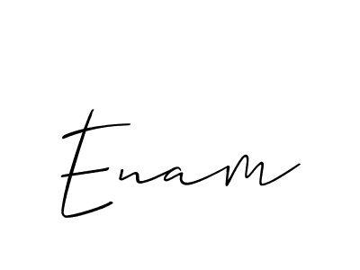 How to make Enam signature? Allison_Script is a professional autograph style. Create handwritten signature for Enam name. Enam signature style 2 images and pictures png