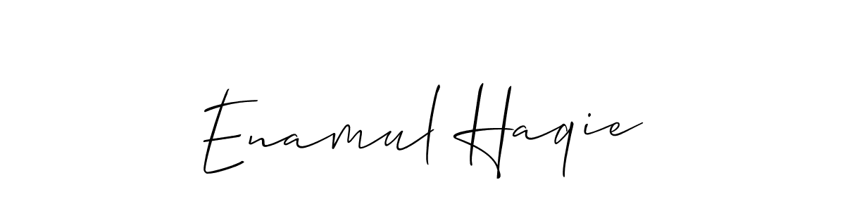 You should practise on your own different ways (Allison_Script) to write your name (Enamul Haqie) in signature. don't let someone else do it for you. Enamul Haqie signature style 2 images and pictures png