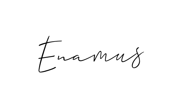 Use a signature maker to create a handwritten signature online. With this signature software, you can design (Allison_Script) your own signature for name Enamus. Enamus signature style 2 images and pictures png