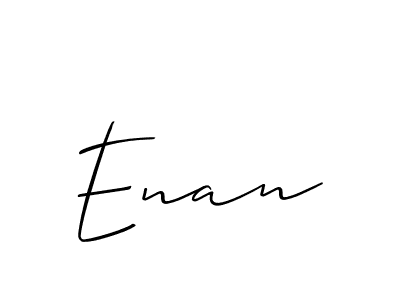Design your own signature with our free online signature maker. With this signature software, you can create a handwritten (Allison_Script) signature for name Enan. Enan signature style 2 images and pictures png