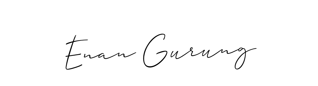 Enan Gurung stylish signature style. Best Handwritten Sign (Allison_Script) for my name. Handwritten Signature Collection Ideas for my name Enan Gurung. Enan Gurung signature style 2 images and pictures png