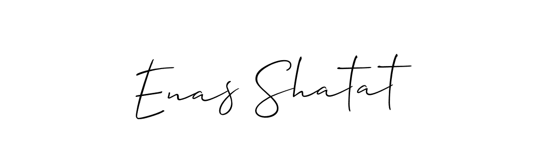 It looks lik you need a new signature style for name Enas Shatat. Design unique handwritten (Allison_Script) signature with our free signature maker in just a few clicks. Enas Shatat signature style 2 images and pictures png