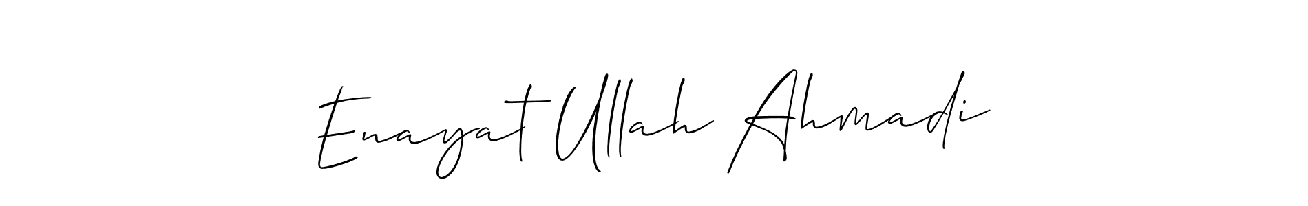 Make a beautiful signature design for name Enayat Ullah Ahmadi. With this signature (Allison_Script) style, you can create a handwritten signature for free. Enayat Ullah Ahmadi signature style 2 images and pictures png