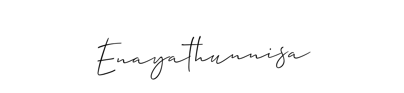 Create a beautiful signature design for name Enayathunnisa. With this signature (Allison_Script) fonts, you can make a handwritten signature for free. Enayathunnisa signature style 2 images and pictures png