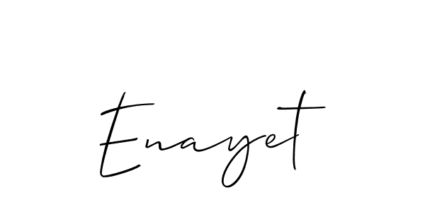 Make a beautiful signature design for name Enayet. With this signature (Allison_Script) style, you can create a handwritten signature for free. Enayet signature style 2 images and pictures png