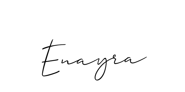 Use a signature maker to create a handwritten signature online. With this signature software, you can design (Allison_Script) your own signature for name Enayra. Enayra signature style 2 images and pictures png