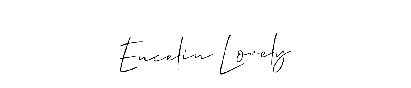 How to make Encelin Lovely name signature. Use Allison_Script style for creating short signs online. This is the latest handwritten sign. Encelin Lovely signature style 2 images and pictures png