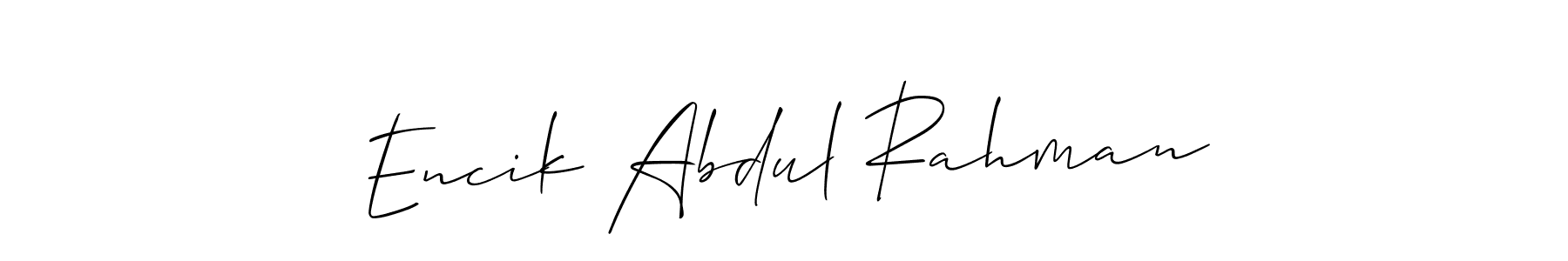 Encik Abdul Rahman stylish signature style. Best Handwritten Sign (Allison_Script) for my name. Handwritten Signature Collection Ideas for my name Encik Abdul Rahman. Encik Abdul Rahman signature style 2 images and pictures png