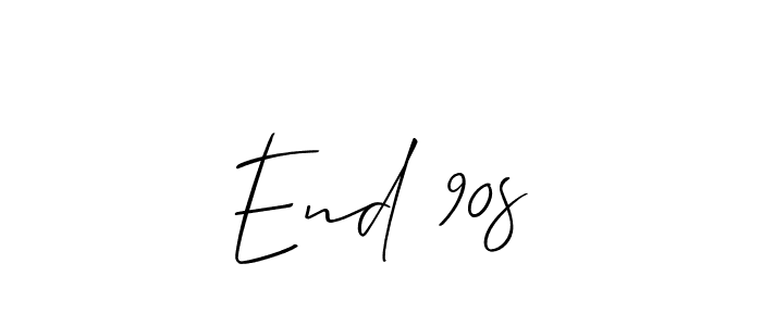 You should practise on your own different ways (Allison_Script) to write your name (End 90s) in signature. don't let someone else do it for you. End 90s signature style 2 images and pictures png