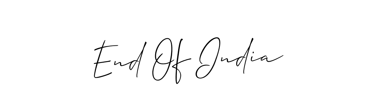 This is the best signature style for the End Of India name. Also you like these signature font (Allison_Script). Mix name signature. End Of India signature style 2 images and pictures png