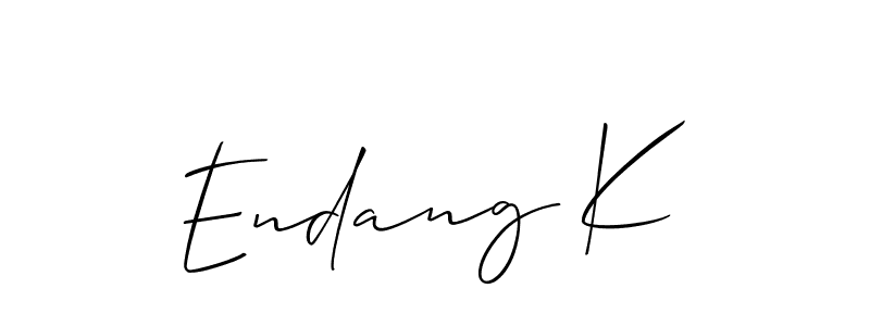 Also we have Endang K name is the best signature style. Create professional handwritten signature collection using Allison_Script autograph style. Endang K signature style 2 images and pictures png