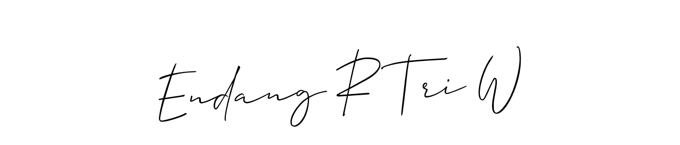 You should practise on your own different ways (Allison_Script) to write your name (Endang R Tri W) in signature. don't let someone else do it for you. Endang R Tri W signature style 2 images and pictures png