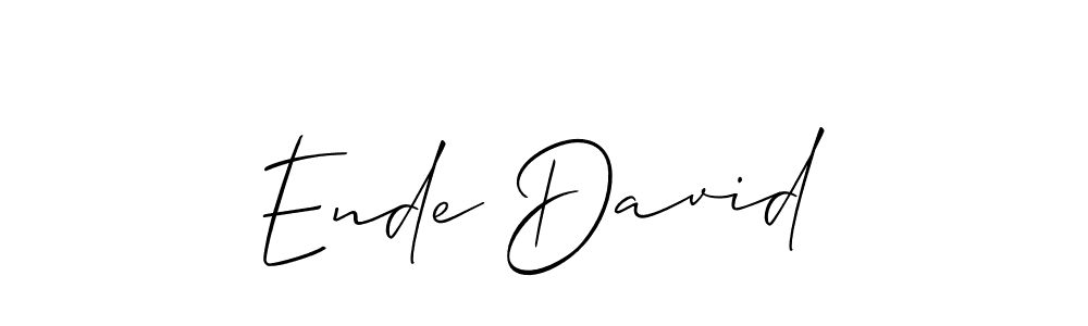 The best way (Allison_Script) to make a short signature is to pick only two or three words in your name. The name Ende David include a total of six letters. For converting this name. Ende David signature style 2 images and pictures png