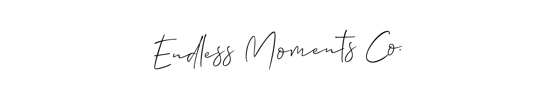 Allison_Script is a professional signature style that is perfect for those who want to add a touch of class to their signature. It is also a great choice for those who want to make their signature more unique. Get Endless Moments Co. name to fancy signature for free. Endless Moments Co. signature style 2 images and pictures png