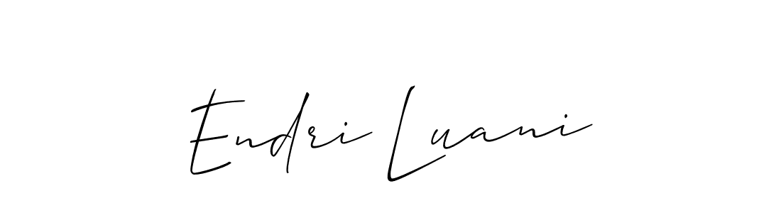 Allison_Script is a professional signature style that is perfect for those who want to add a touch of class to their signature. It is also a great choice for those who want to make their signature more unique. Get Endri Luani name to fancy signature for free. Endri Luani signature style 2 images and pictures png