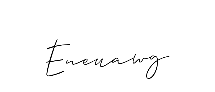 Allison_Script is a professional signature style that is perfect for those who want to add a touch of class to their signature. It is also a great choice for those who want to make their signature more unique. Get Eneuawg name to fancy signature for free. Eneuawg signature style 2 images and pictures png
