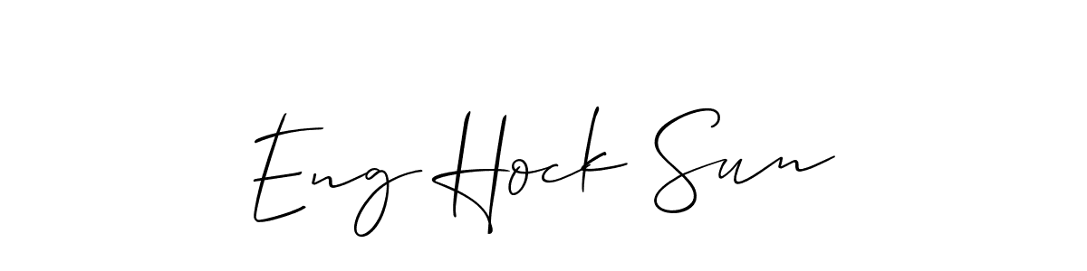 You should practise on your own different ways (Allison_Script) to write your name (Eng Hock Sun) in signature. don't let someone else do it for you. Eng Hock Sun signature style 2 images and pictures png