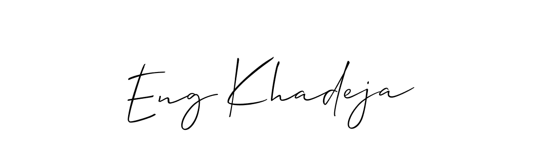 Make a short Eng Khadeja signature style. Manage your documents anywhere anytime using Allison_Script. Create and add eSignatures, submit forms, share and send files easily. Eng Khadeja signature style 2 images and pictures png