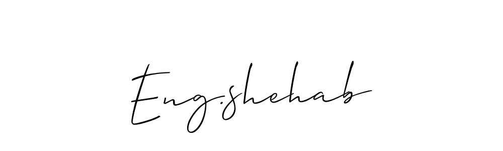 if you are searching for the best signature style for your name Eng.shehab. so please give up your signature search. here we have designed multiple signature styles  using Allison_Script. Eng.shehab signature style 2 images and pictures png