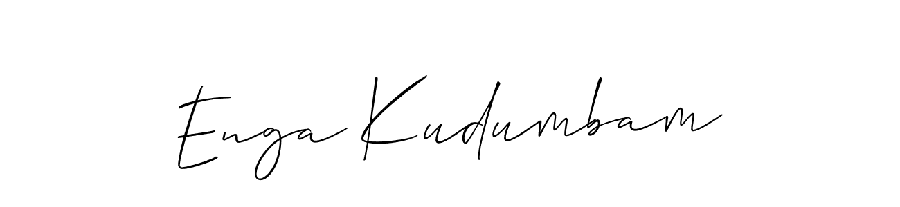 Also You can easily find your signature by using the search form. We will create Enga Kudumbam name handwritten signature images for you free of cost using Allison_Script sign style. Enga Kudumbam signature style 2 images and pictures png
