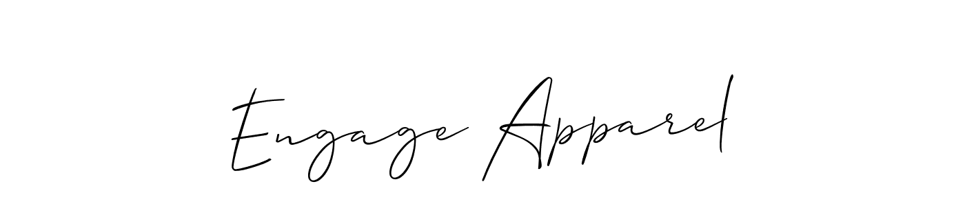 How to make Engage Apparel signature? Allison_Script is a professional autograph style. Create handwritten signature for Engage Apparel name. Engage Apparel signature style 2 images and pictures png